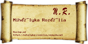 Mihályka Rozália névjegykártya